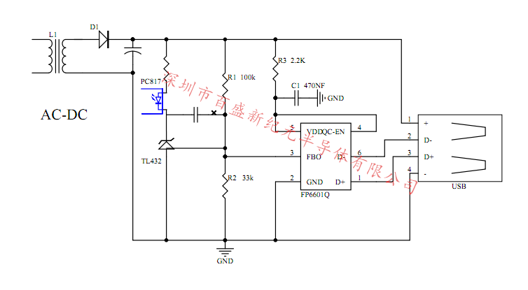FP6601Q AC-DC典型自畫 FP6601Q工作設(shè)計(jì)指南(AC-DC / DC-DC)
