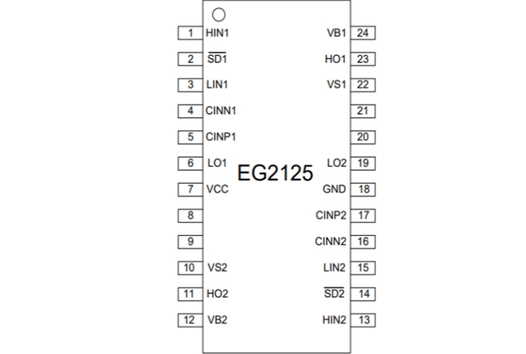 EG2125:高性能雙路比較器全橋驅動芯片,融合多重保護與高性價比 EG2125:高性能雙路比較器全橋驅動芯片,融合多重保護與高性價比