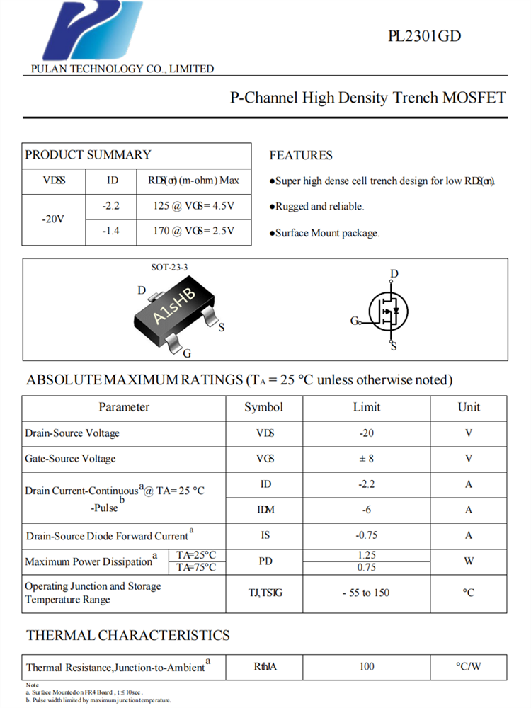 PL2301 SOT23-3 P通道MOSFET場(chǎng)效應(yīng)管 PL2301 SOT23-3 P通道MOSFET場(chǎng)效應(yīng)管