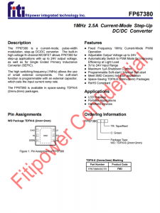 FP67380是一款功能強大的升壓DC/DC轉換器，適用于各種需要高效、小體積電源轉換的應用場景