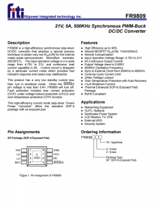 FR9809SPCTR SOP8 21V、5A、500KHz同步PWM-Buck DC/DC轉(zhuǎn)換器