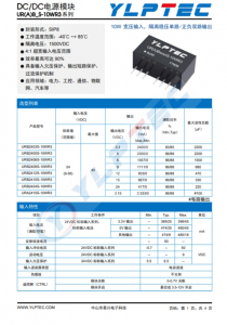 URB2415S-10WR3  10W寬壓輸入，隔離穩壓單路/正負雙路輸出