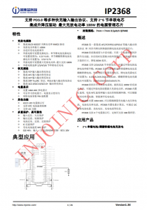 IP2368 支持 PD3.0 等多種快充輸入輸出協議、支持 2~6 節串聯電芯 集成升降壓驅動