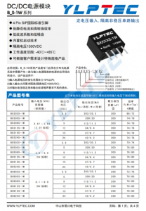 B0303S-1W  定電壓輸入,隔離非穩壓單路輸出